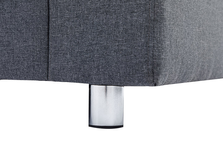 Modern Reversible Chaise Fabric Sectional Sofa, Grey