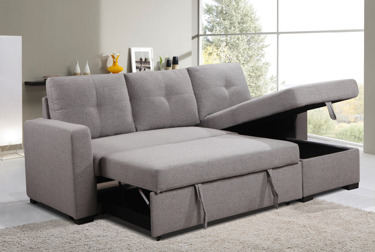 Modern Reversible Sectional Sofa Bed,Grey