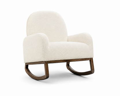 Modern Bouclé Rocking Accent Chair, Beige