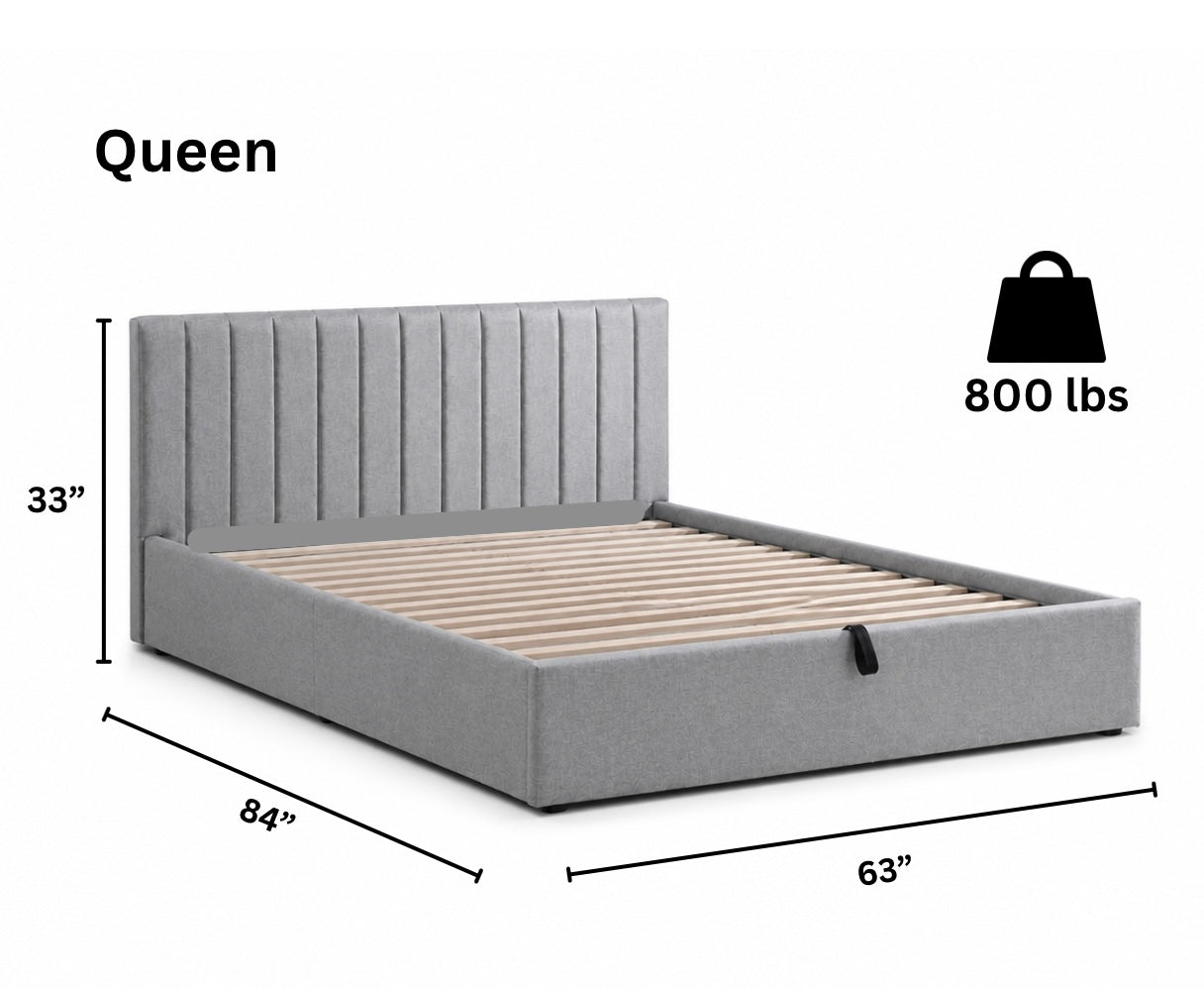 Hydraulic Storage Vertical Tufted Upholstered Platform Bed