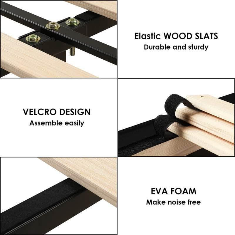 Black Vegan Leather Upholstered Platform Bed