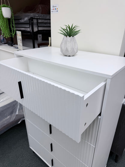 White 49” Tall 5 Drawers Accent Dresser Chest