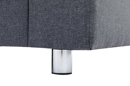 Modern Reversible Chaise Fabric Sectional Sofa, Grey