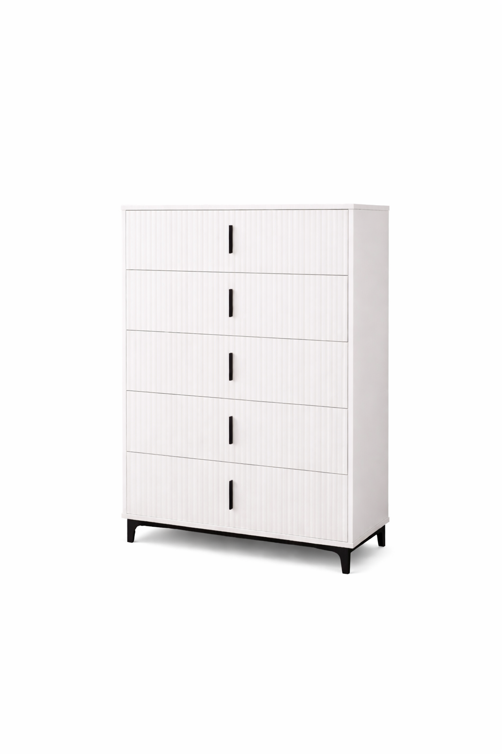 White 49” Tall 5 Drawers Accent Dresser Chest