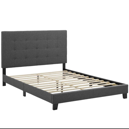Velvet Square Tufted Upholstered Platform Bed
