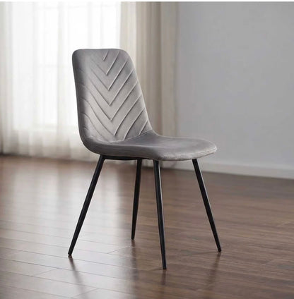 Sintered Stone White Marble Top Table with 6 Velvet Chairs