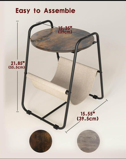 Rustic Brown End Table/Night Table/ Coffee Table with storage space