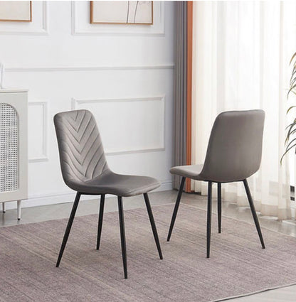 Sintered Stone White Marble Top Table with 6 Velvet Chairs