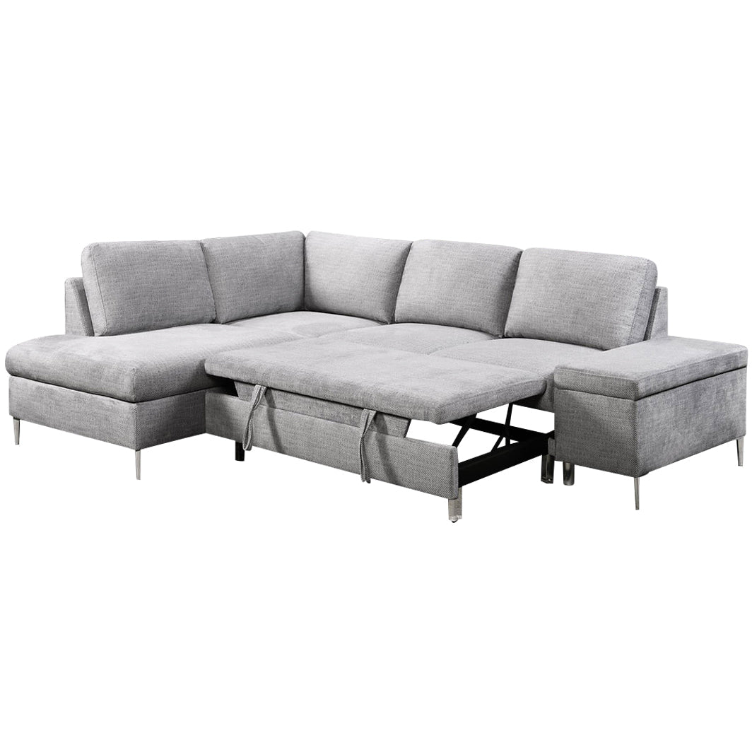 Sofa Bed Sectional – Soft Grey Fabric