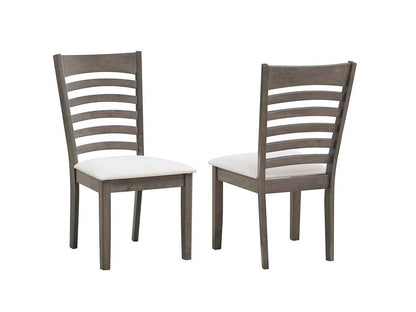 Antique Grey Dining Table with 6 Cream Wooden PU Chairs