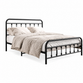 Farmhouse Style Metal Platform Bed Frame, No Box Spring Required