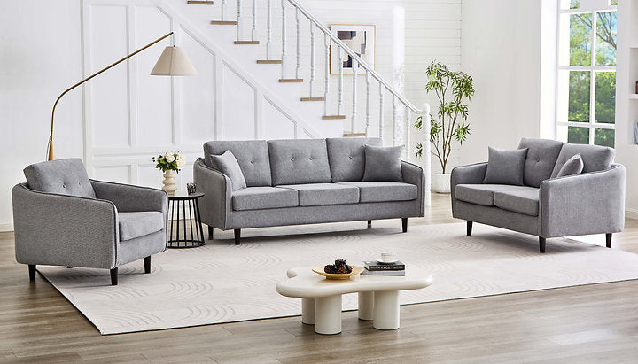 Modern Tufted Fabric Sofa Collection,Grey