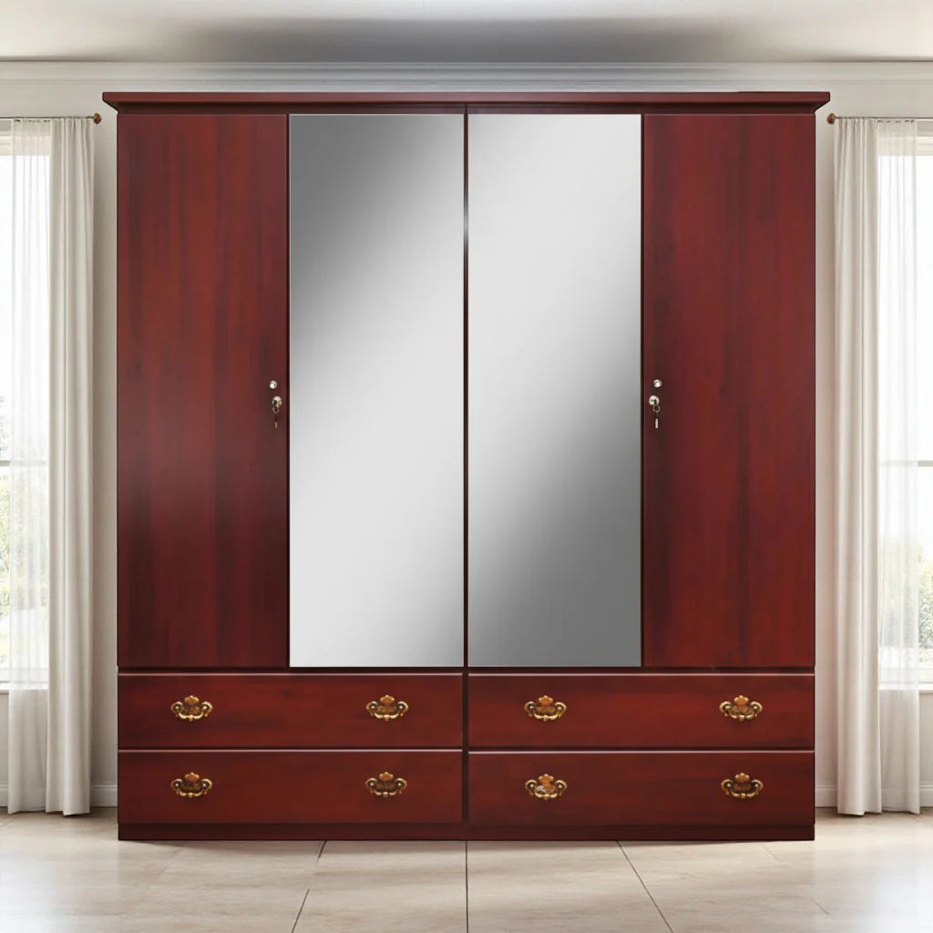 Candian Made Fully Assembled 4 Door Armoire with Drawer