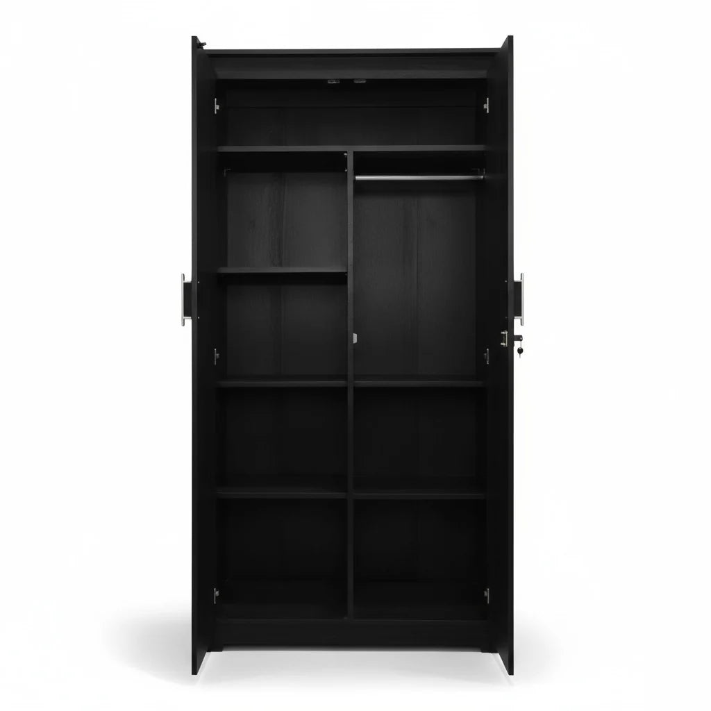 Canadian Made 2 Door Wardrobe with Mirror And Lock