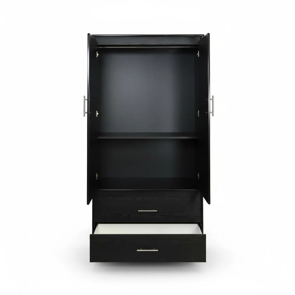 Canadian Made 2 Door and 2 Drawers Wardrobe with Lock