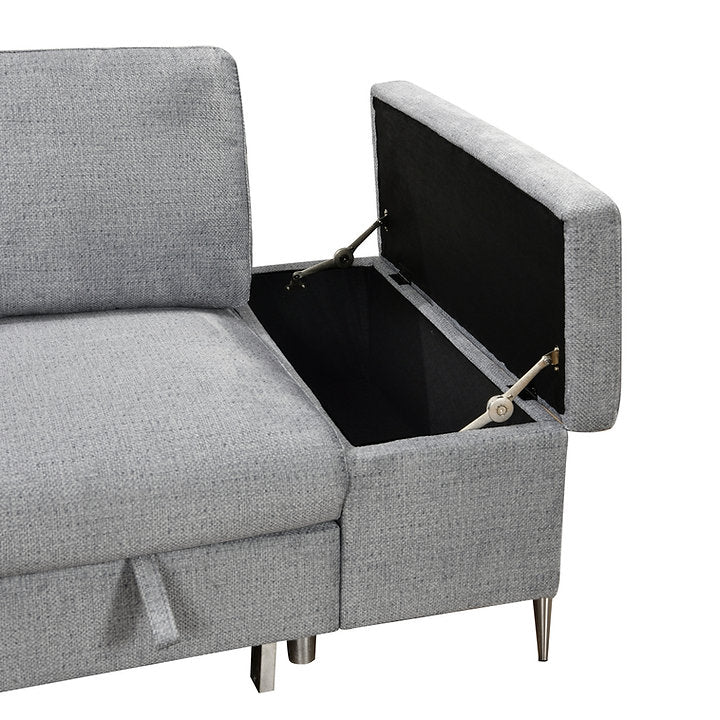 Sofa Bed Sectional – Soft Grey Fabric
