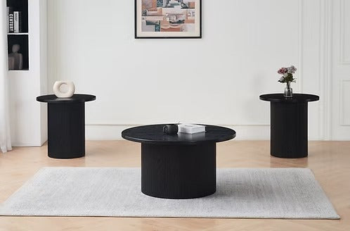 Round Fluted Coffee Table Set