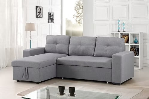 Modern Reversible Chaise Sleeper Sectional,Grey
