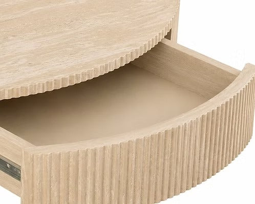 Modern Fluted Round Coffee Table Set