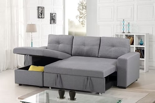 Modern Reversible Chaise Sleeper Sectional,Grey