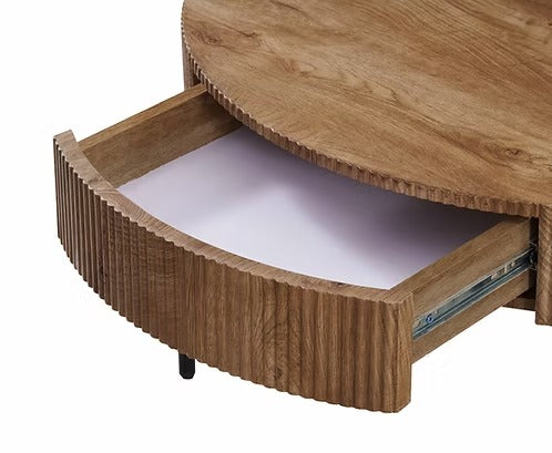 Modern Fluted Round Coffee Table Set