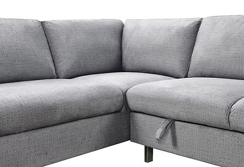 Modern Sleeper Sectional with Storage Chaise,Grey