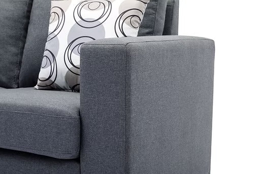 Modern Reversible Chaise Fabric Sectional Sofa,Grey
