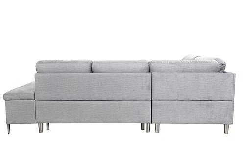 Modern Sleeper Sectional with Storage Chaise,Grey