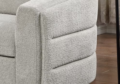 Bouclé Sleeper Sectional with Storage Chaise,Ivory