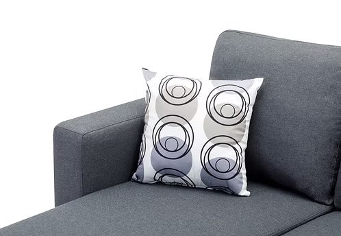 Modern Reversible Chaise Fabric Sectional Sofa,Grey