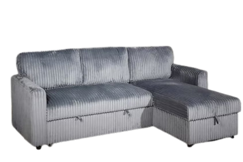 Reversible Sleeper Sectional with Storage Chaise, Fur Corduroy